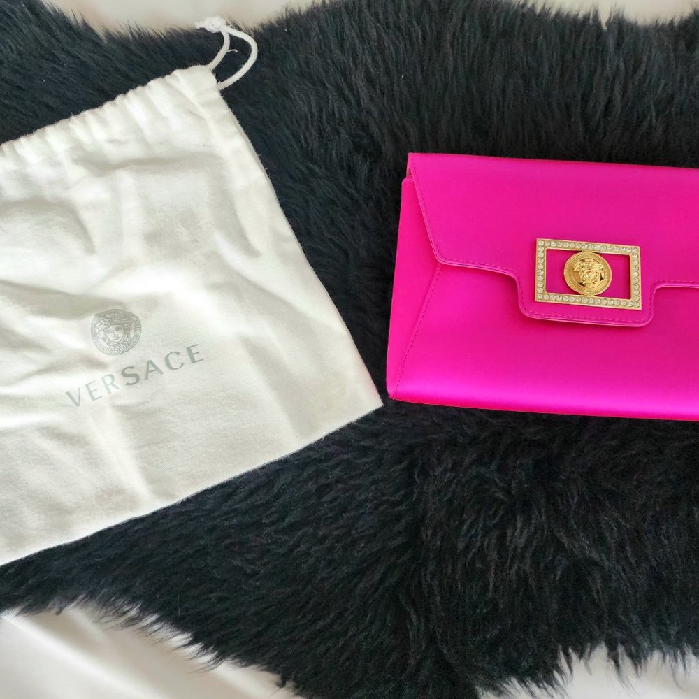 NWT Pink Chain-Link Versace La Medusa Clutch